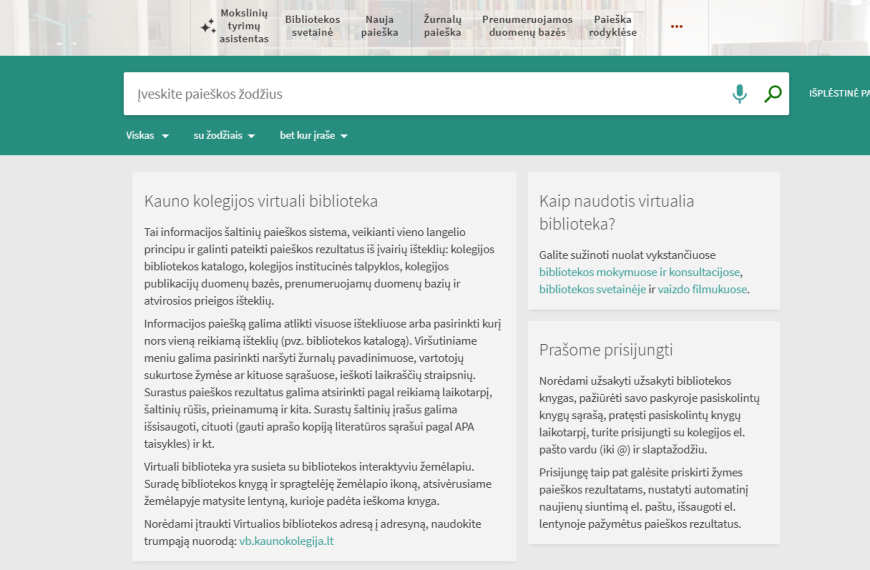 Prenumeruojami el. šaltiniai vienu prisijungimu ir DI asistentas virtualioje bibliotekoje